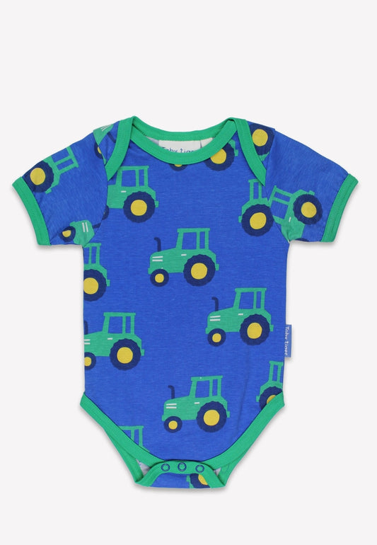 Organic Hillside Tractor Print Baby Body