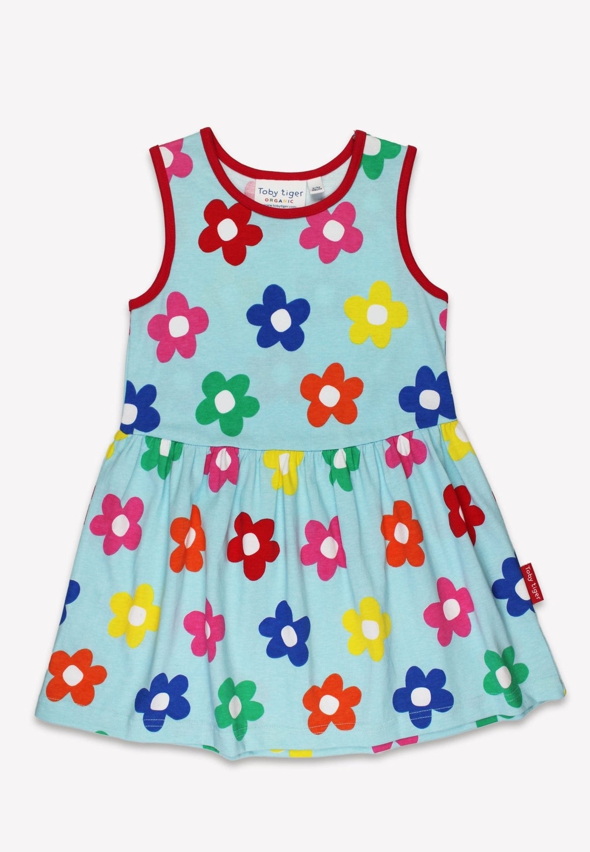 Organic Rainbow Bloom Print Summer Dress