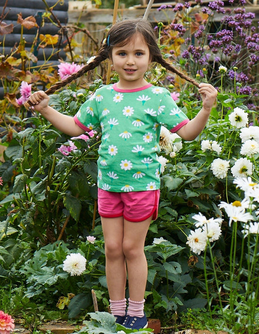 Organic Daisy Print Short-Sleeved T-Shirt