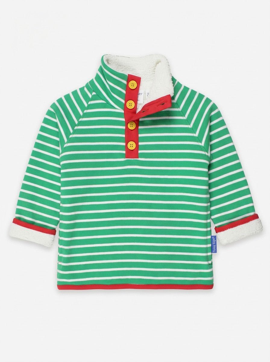 Organic Green Breton Cosy Fleece Sweatshirt