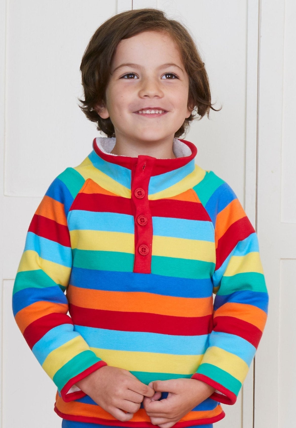 Organic Multi Stripe Cosy Fleece Sweatshirt