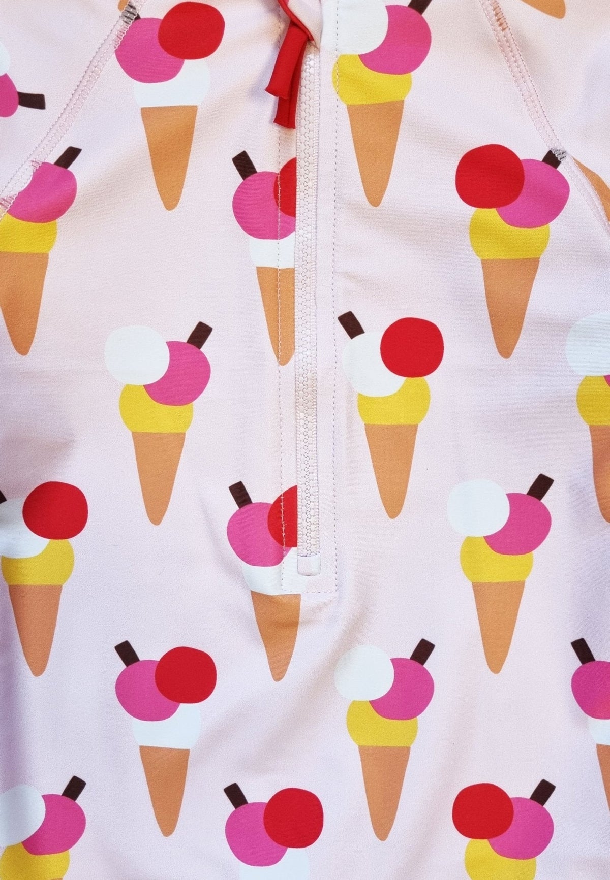 Ice Cream Cones Print Long-Sleeved Baby Swimsuit