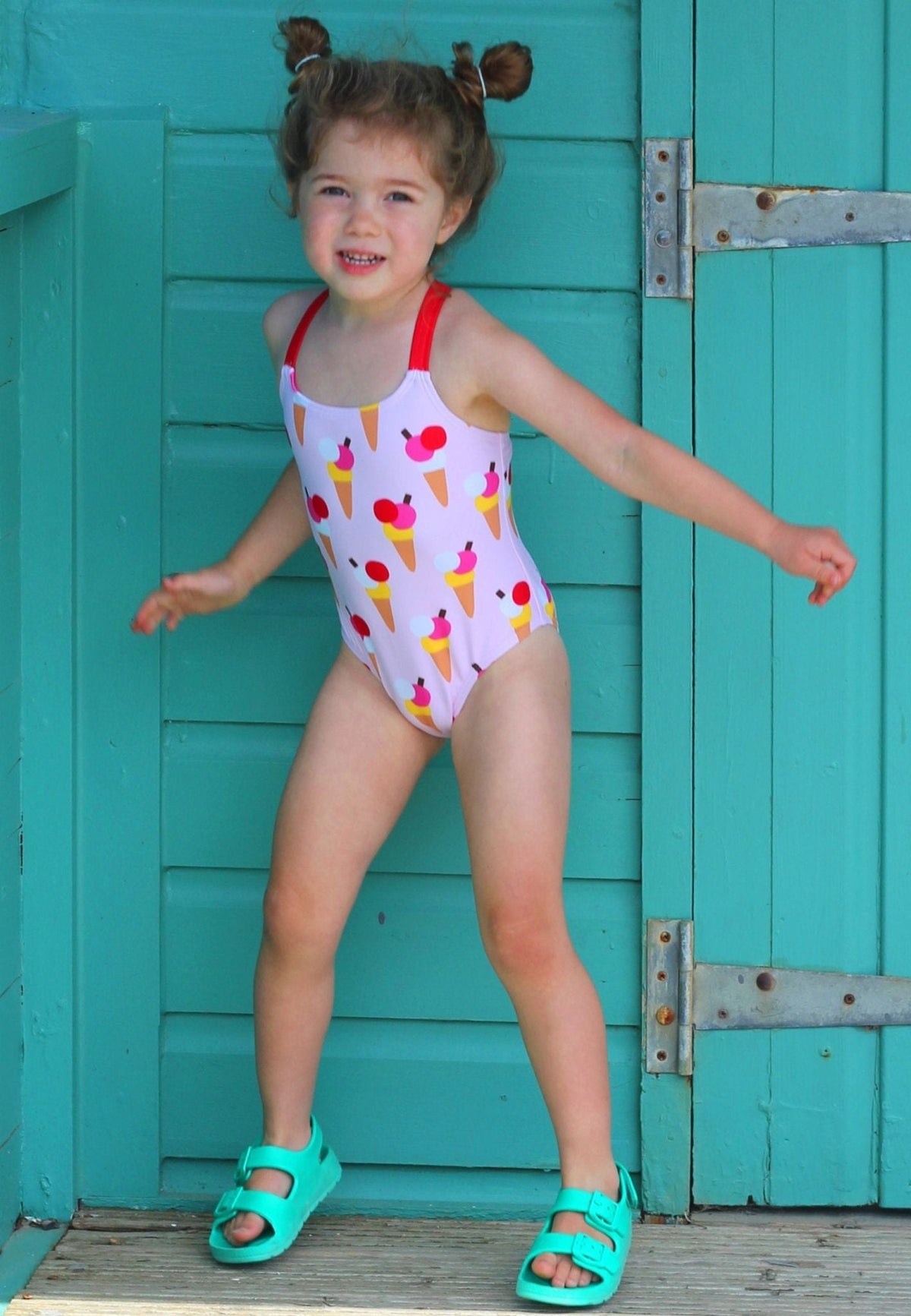 Ice Cream Cones Print Kids' Swimsuit